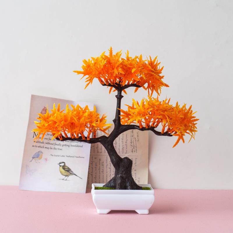 COD/ TM99 POT TANAMAN HIAS DEKORASI RUMAH BUNGA PLASTIK IMPORT P2090-ORANGE