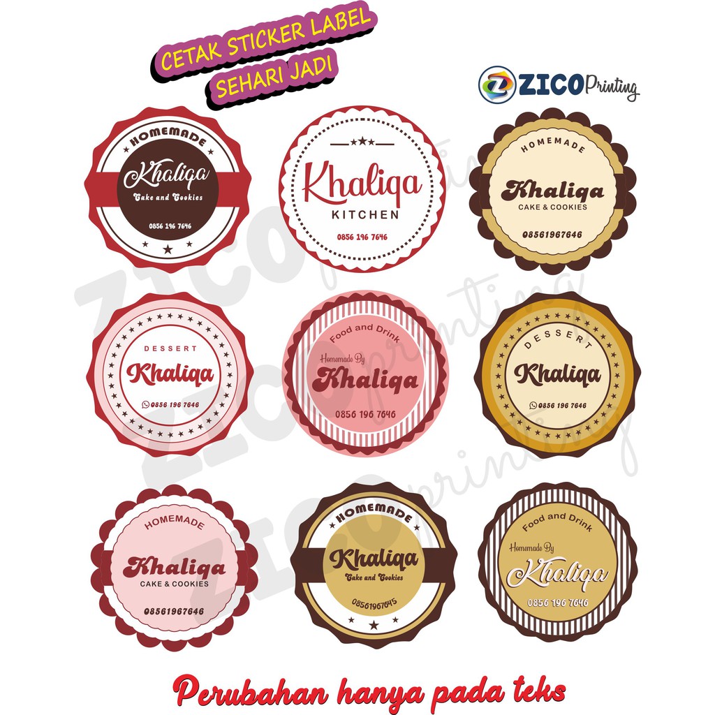 CETAK STIKER  LABEL PRODUK MAKANAN  CHROMO A3 CUTTING 