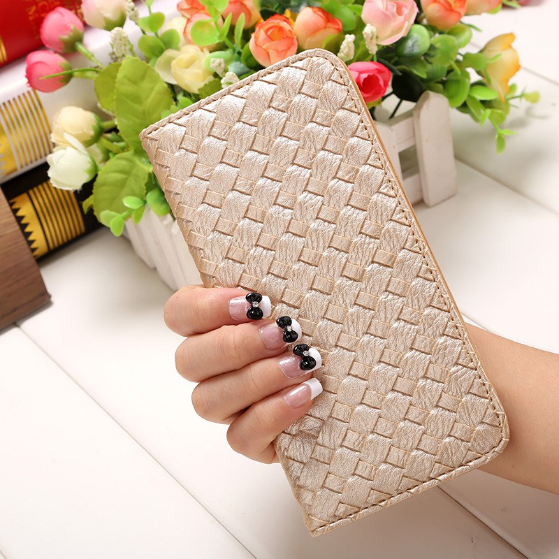 Dompet Wanita Impor Panjang Tipis ANYAM Matte Womens Batam Long Walet