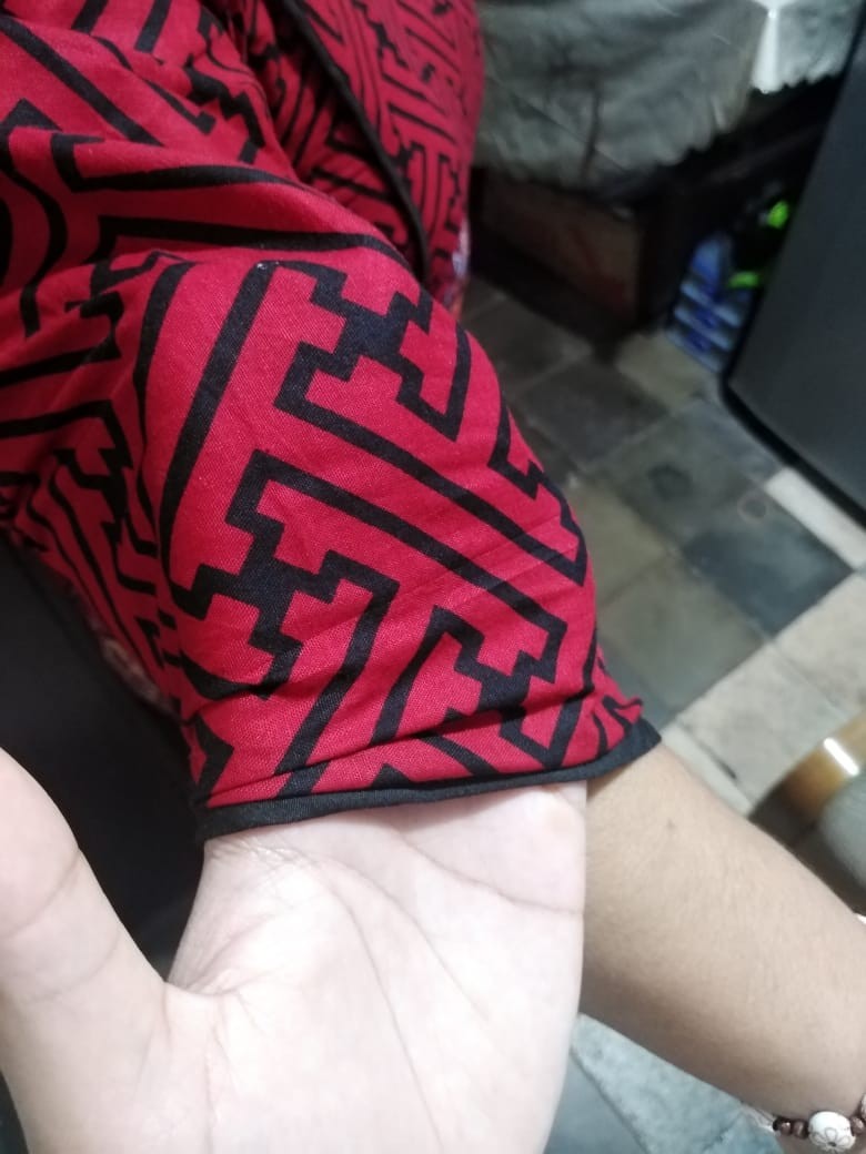 Qnunbatik Batik Keluarga/family Dress Orchid Merah