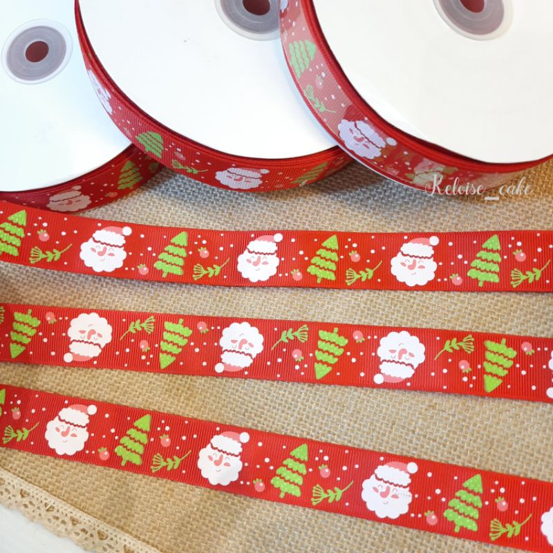 

PITA GROSGRAIN CHRSTMAS, /NATAL WARNA MERAH UKURAN LEBAR 2,5 CM / 25 YARD / 50 YARD (IMP