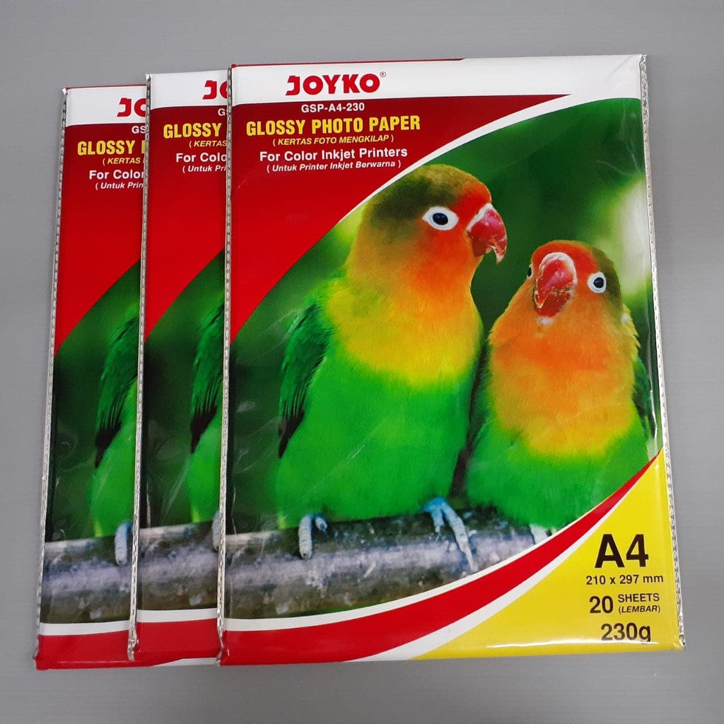 

KERTAS FOTO PAPER GLOSSY JOYKO GSP-A4-230 ISI 20 LEMBAR
