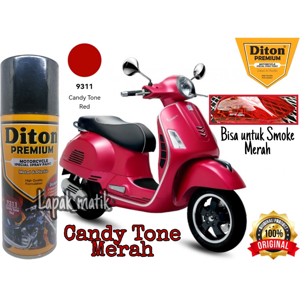 Pilok DITON PREMIUM Candy Tone RED 9311 MERAH CANDY 400ML