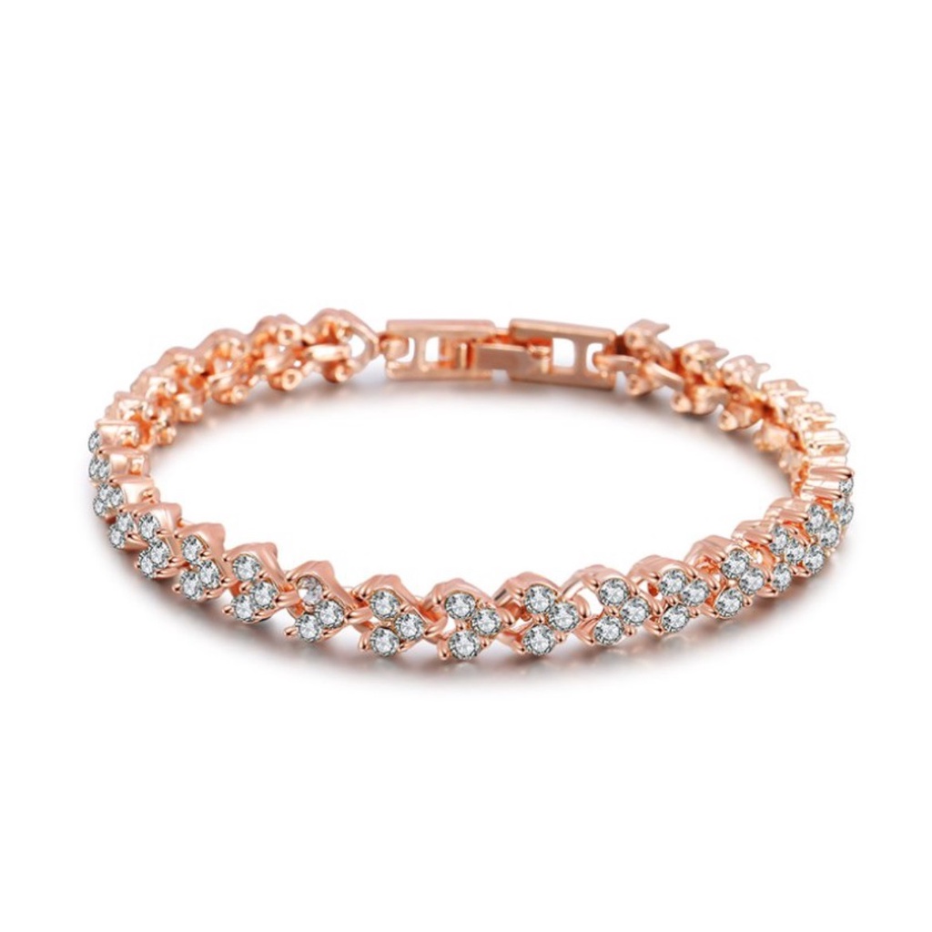 Gelang Wanita MIX Bangle Bracelet Korea Fashion Titanium Alloy Perhiasan Gaya Gadis Korean Diamond-DIAMONDKRIS ROSEGOLD