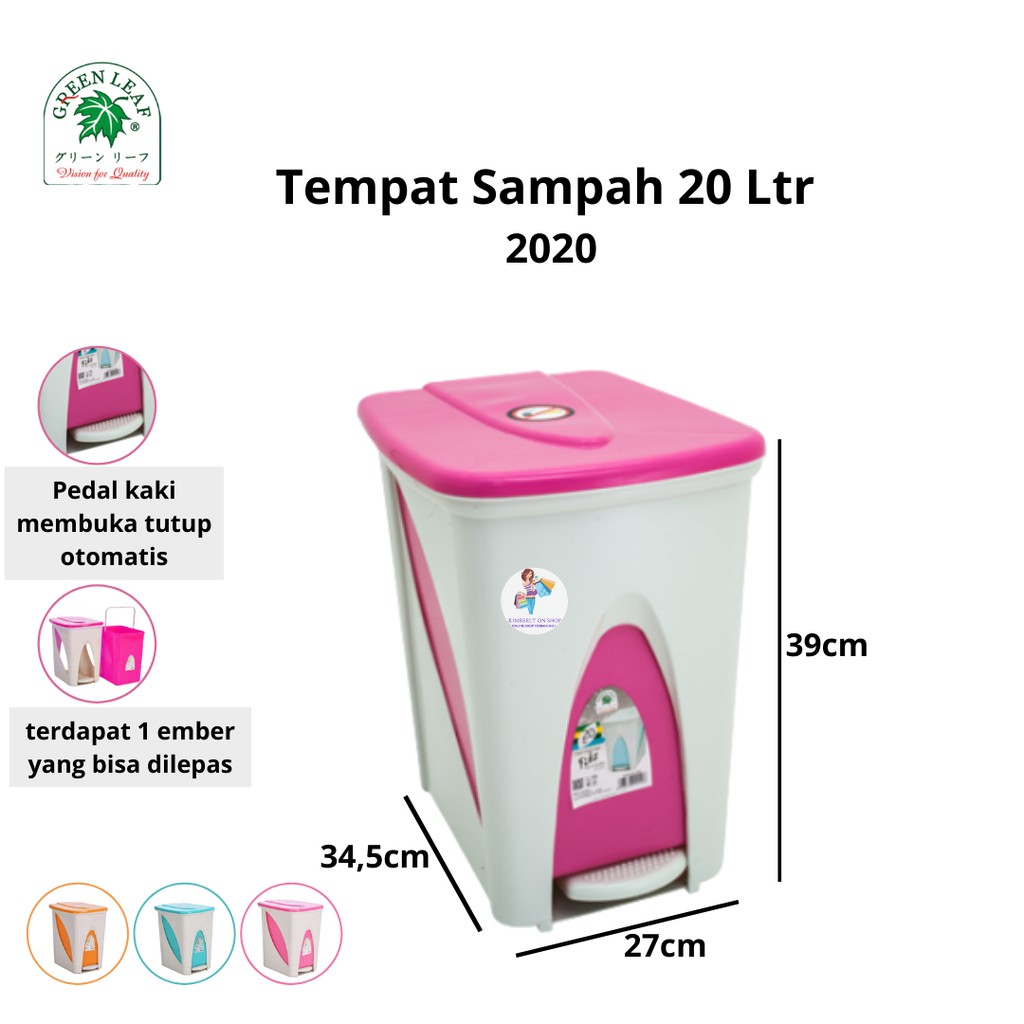 Tempat Sampah 20 Liter 2020 Green Leaf