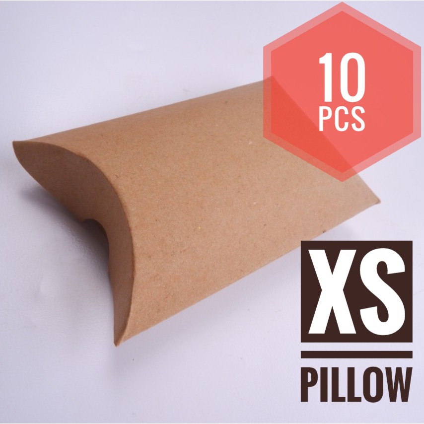 

[HARGA 10 PCS] PILLOW BOX KRAFT EXTRA SMALL / Packaging / Paperbag (XS Kraft 280gr, 8 x 11 X 3 cm)