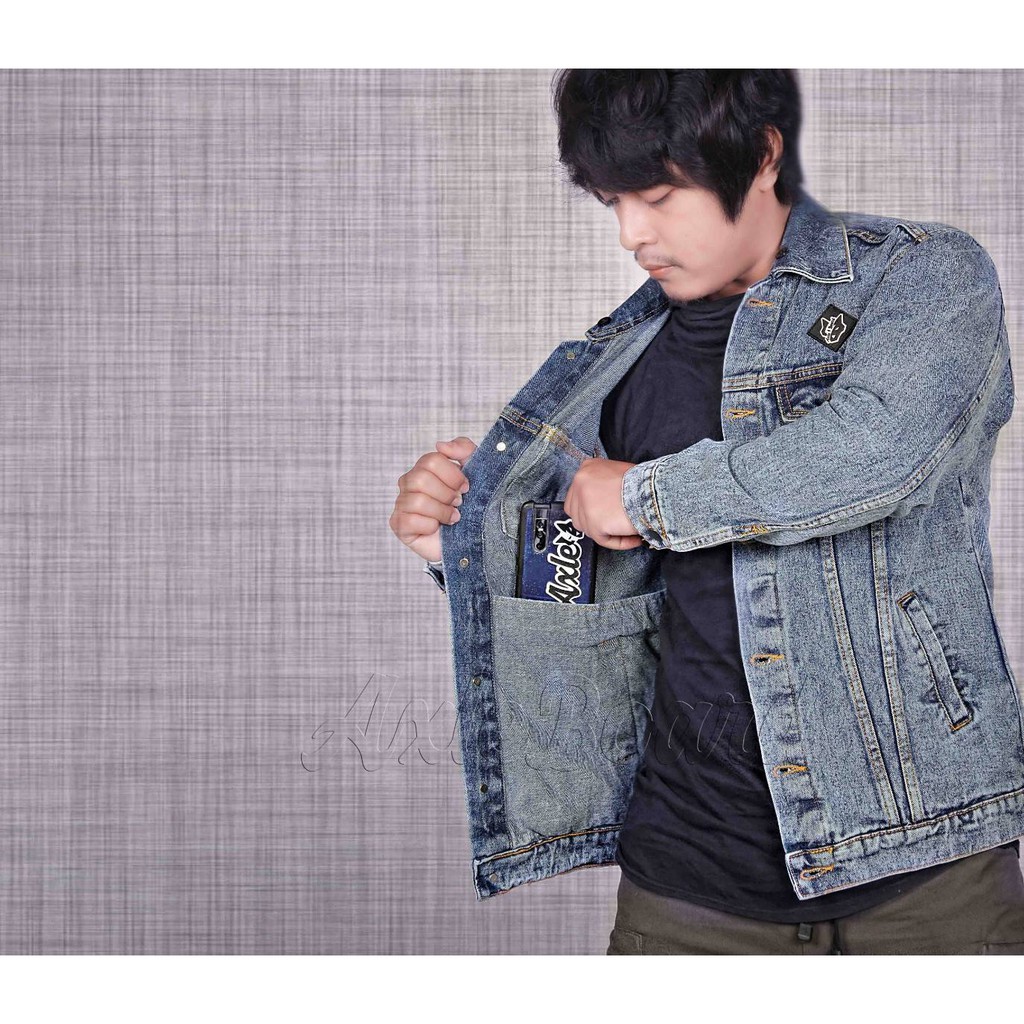 EXCLUSIVE Jacket Japan Korean Style (JAKET JEANS HOODIE WASH MOTIF SERAT) 1