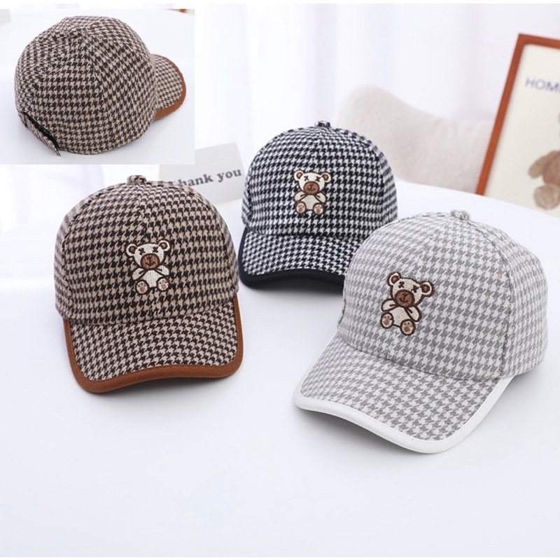 Topi Baseball Bucket Anak Laki Laki Anak Perempuan Import Model Bear xx