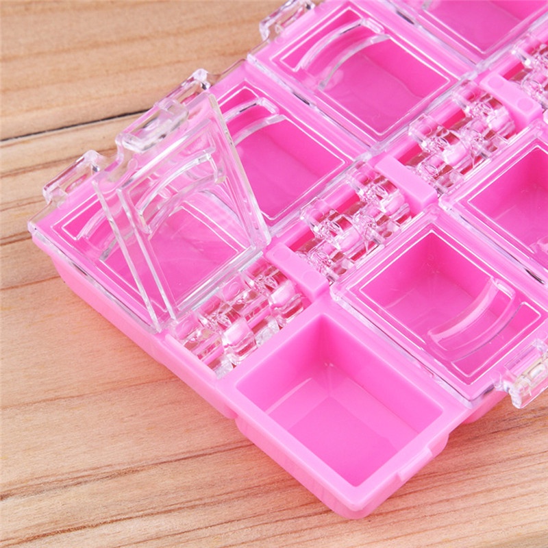 Kotak Organizer Perhiasan / Manik-Manik Nail Art 12 Slot Bahan Plastik