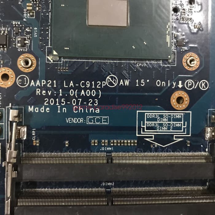 Motherboard Dell Alienware 17 R3 LA-C912P Core i7