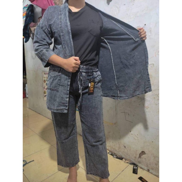 YANG LAGI HITS!!! OUTER JEANS WANITA SNOW RAWIS// LONG CARDIGAN