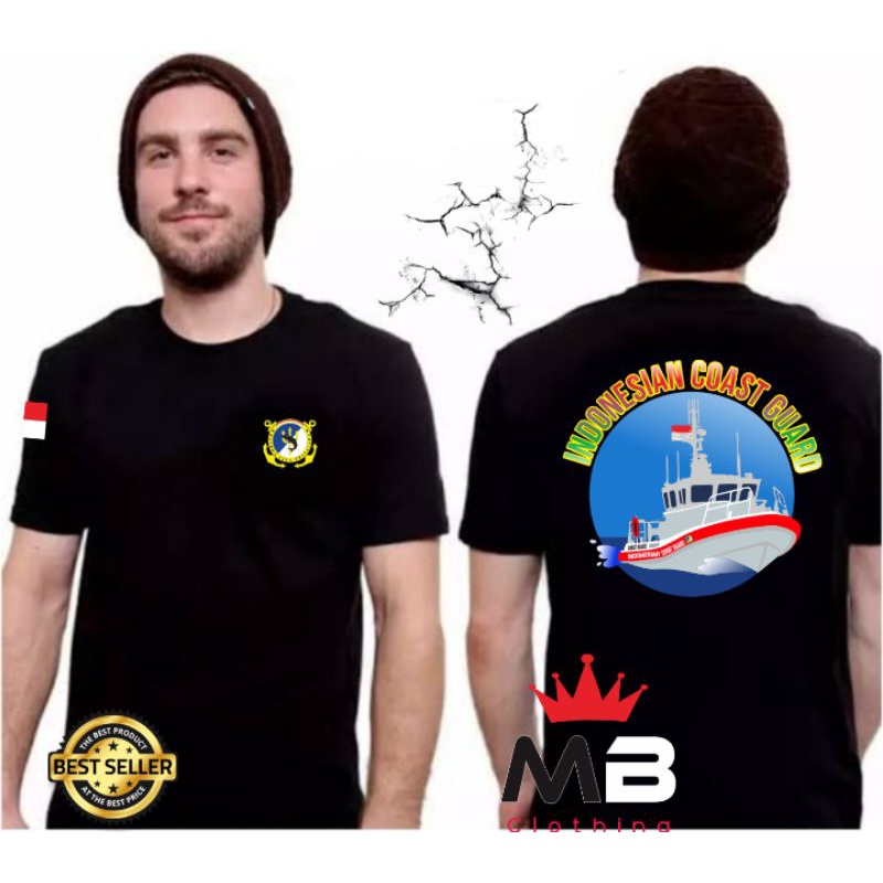 Kaos Pria Coast Guard Indonesia baju kaos Coast Guard kaos Katun Combat Coast Guard Indonesia