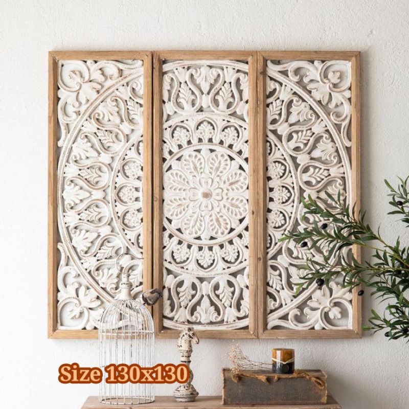 panel hiasan dinding ukir bali kayu jati - frame piuran dekarasi dinding murah - pajangan dinding