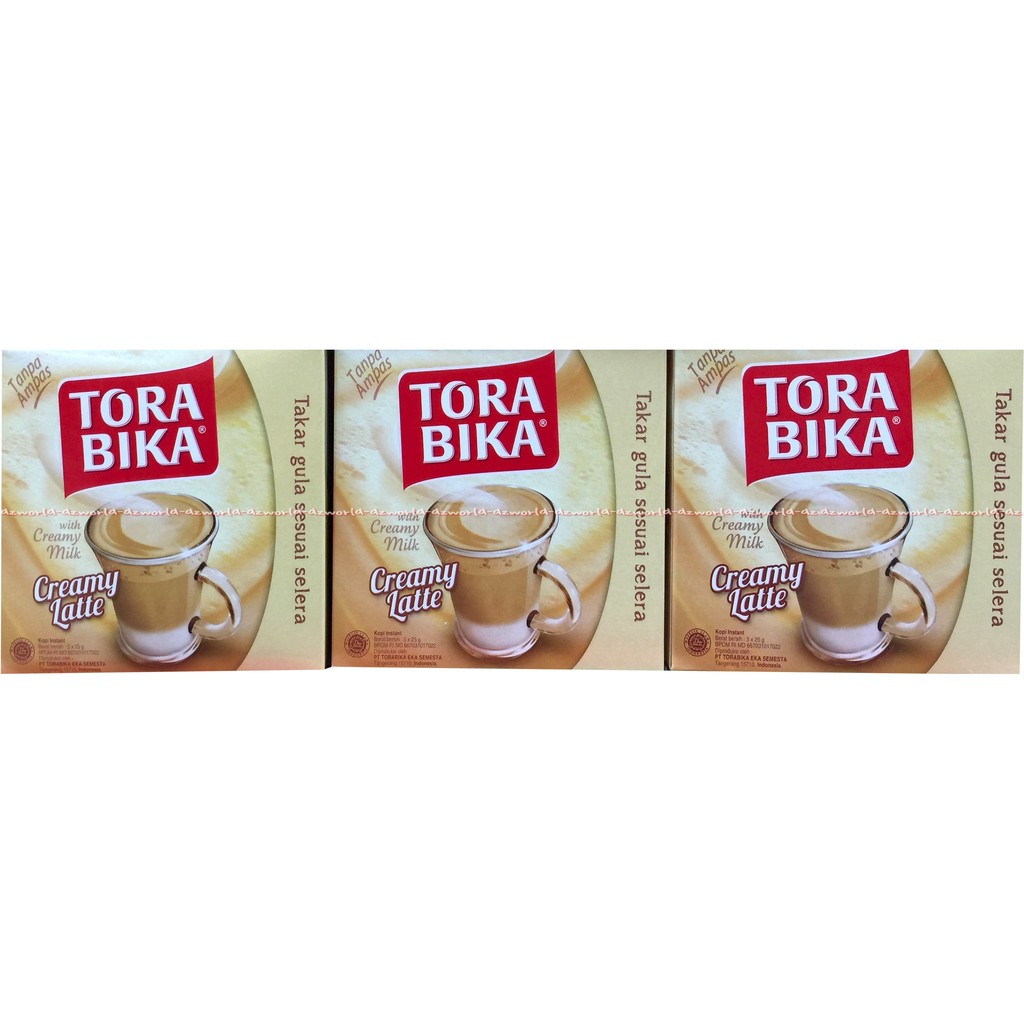 Kopi Tora Bika Creamy latte 5sachet Tanpa ampas Kopi dengan Gula bisa diatur Torabika Krimi Late 5 Sachet