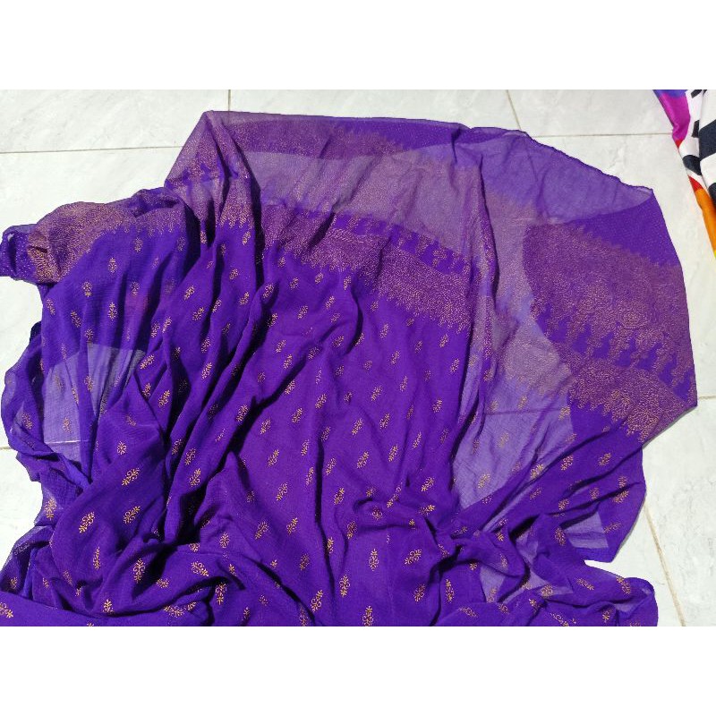HARGA PAS Preloved kain sari india Asli dari india 105cm x 240cm