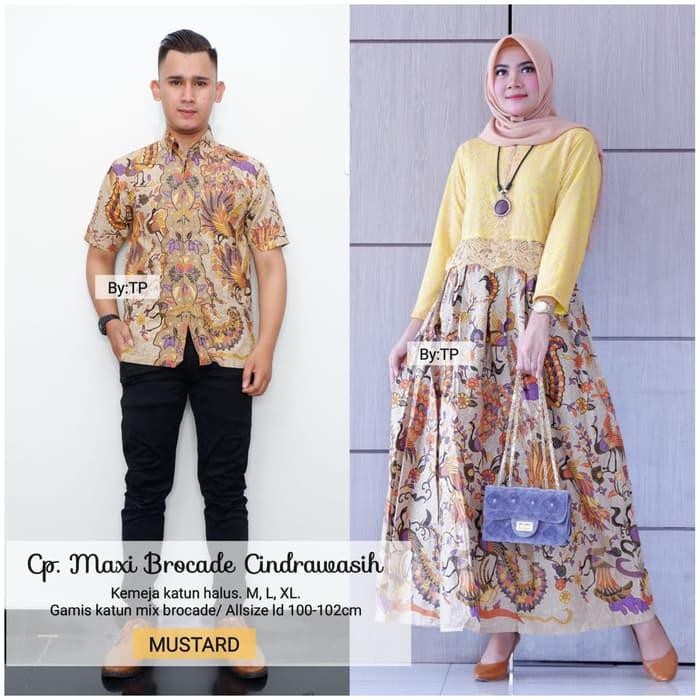 Bw9 Batik Couple / Batik Sarimbit Gamis Brokat Cendrawasih