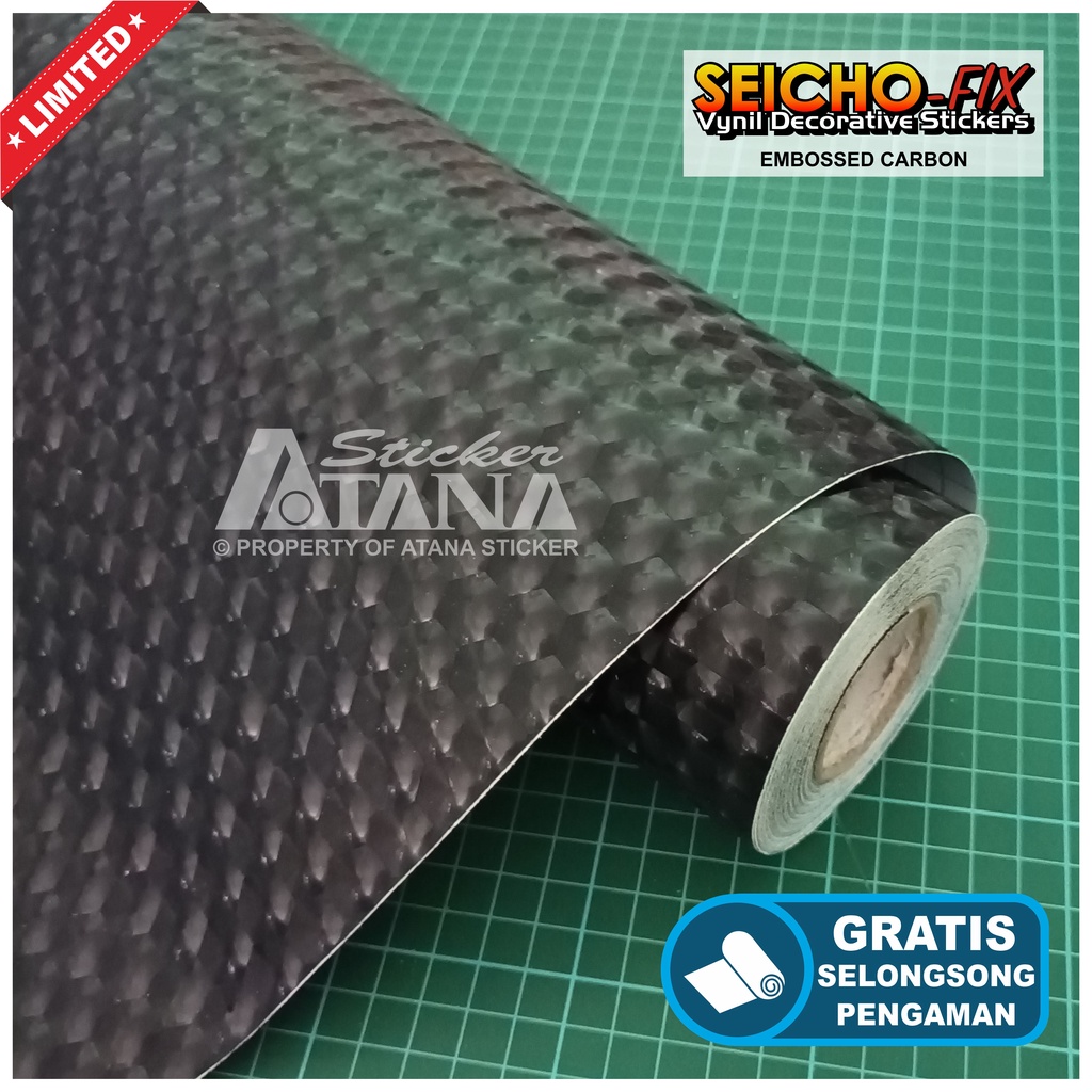 Skotlet Hitam Carbon Emboss 3D Scotlet Karbon Mozaik Tekstur Fiber Timbul Kasar Stiker Kevlar Motif Sisik Ular Corak Sticker Meteran Decal Roll Aksesoris Body Sepeda Motor Matic Mobil Dekorasi Spakbor Selebor Scolite Scotlight Sekotlet Hp Laptop Helm