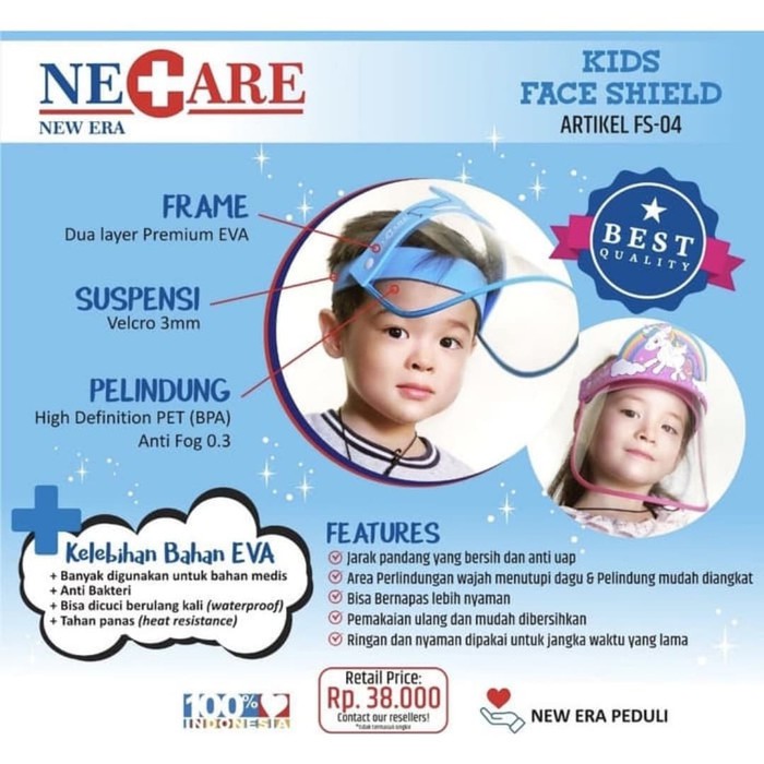 NEW ERA KIDS FACE SHIELD PELINDUNG WAJAH ANAK NEW ERA FS-04