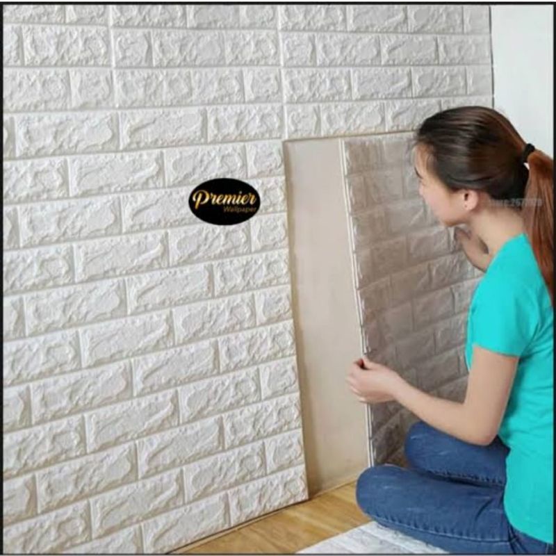 Wallstiker 3D foam motif bata putih