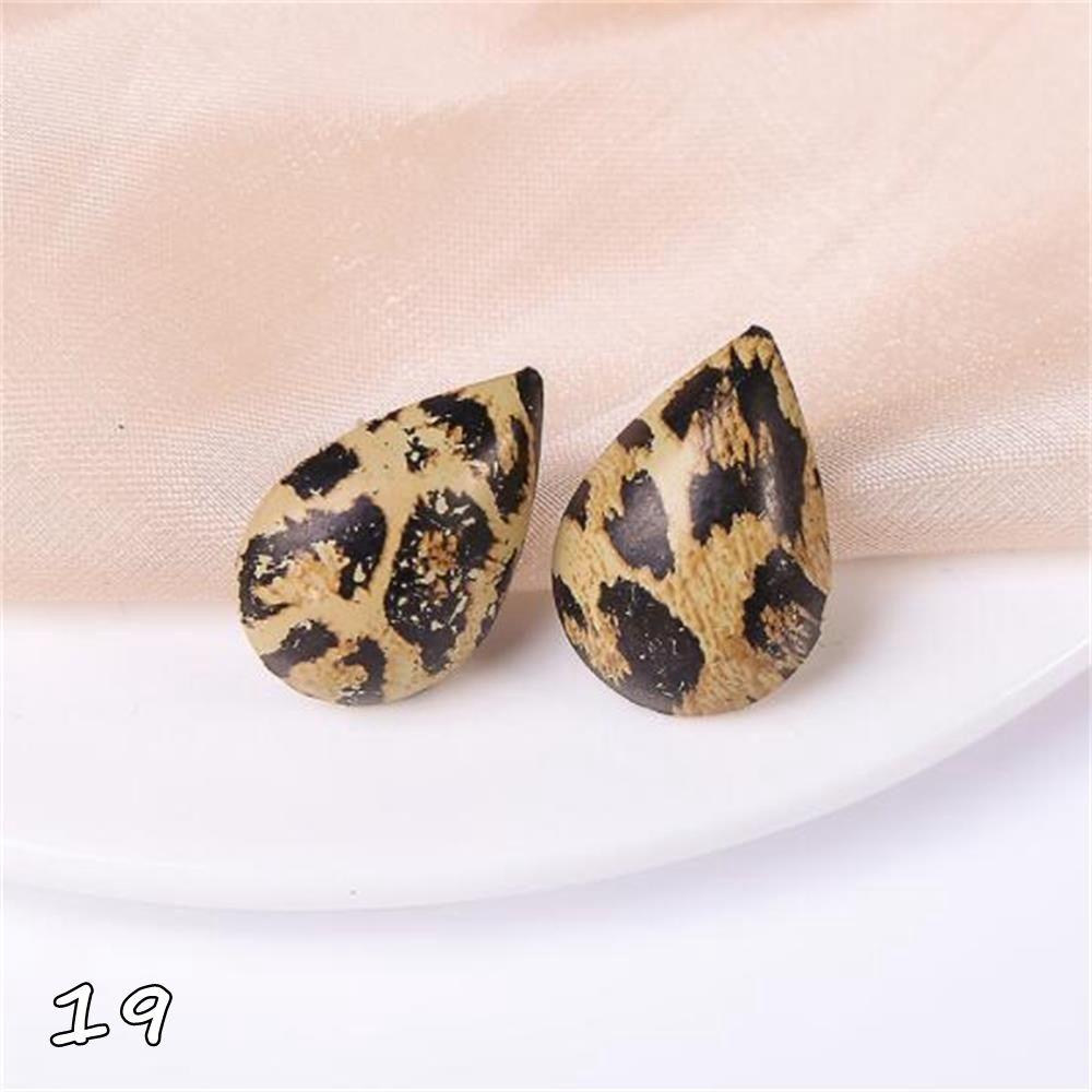 Preva Anting Leopard Anting Trendi Bentuk Hati Perhiasan Menjuntai Stud