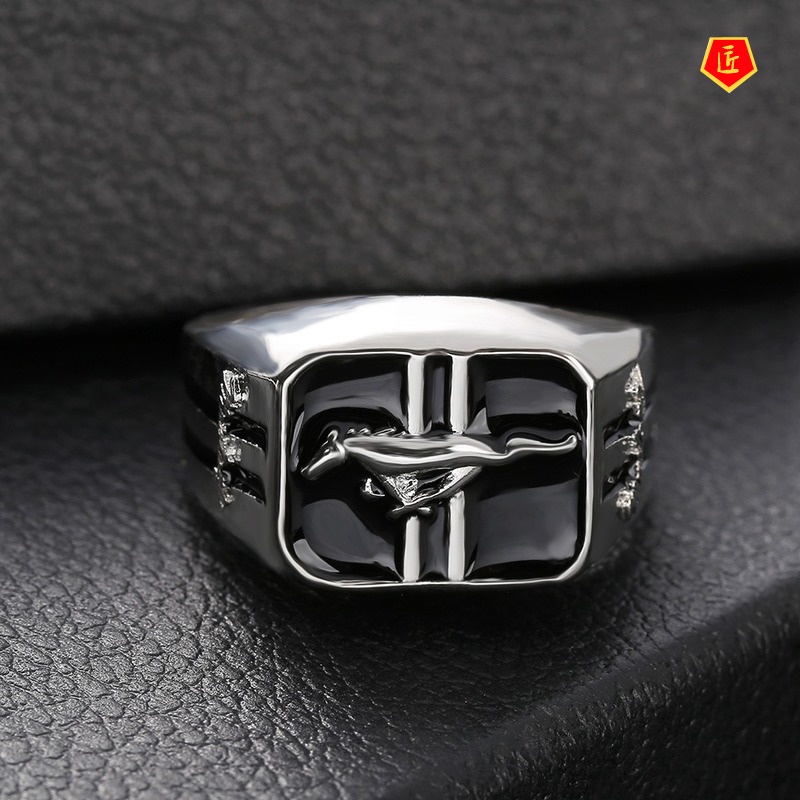 [Ready Stock]925 Silver Fashion Car Logo Ring for Men