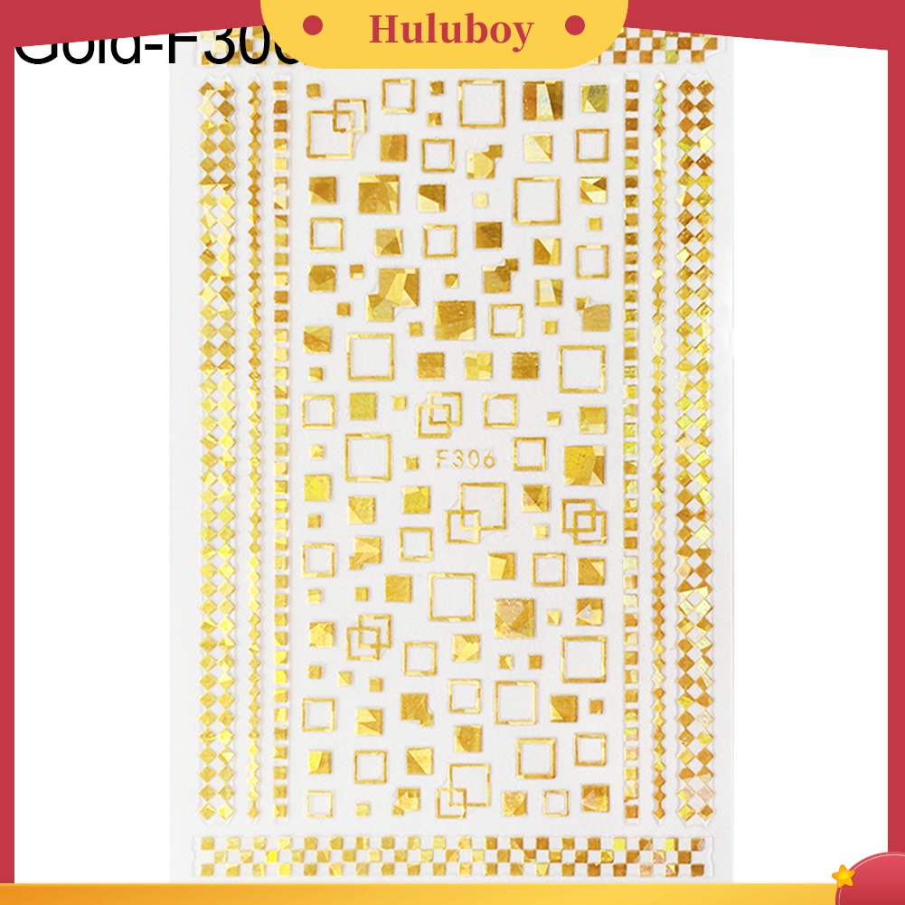 Huluboy Huluboy♡ Stiker Decal Motif Geometri Simple Untuk Dekorasi Nail Art DIY