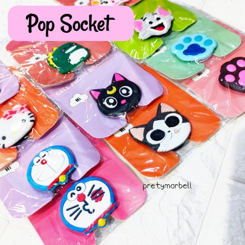 Pop Socket Karakter Kucing / Griptok Pop Socket Handphone Cat Series