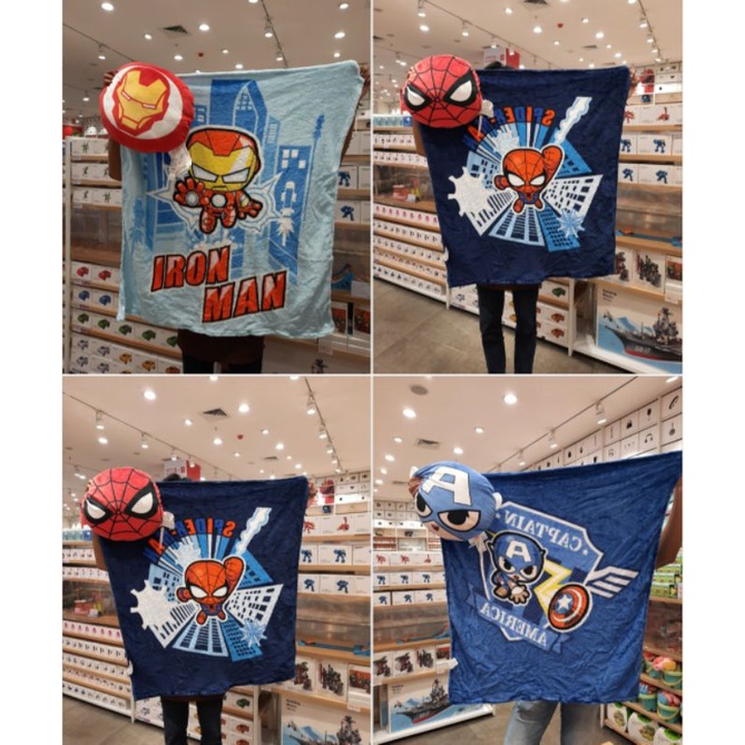 MINISO ️ BANTAL + SELIMUT KARAKTER MARVEL