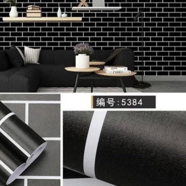 WALLPAPER BATA HITAM wallstiker dinding bata Hitam stiker bata