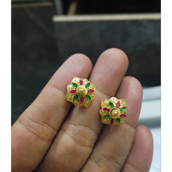 giwang silver/perak sari 925 lapis emas style bali