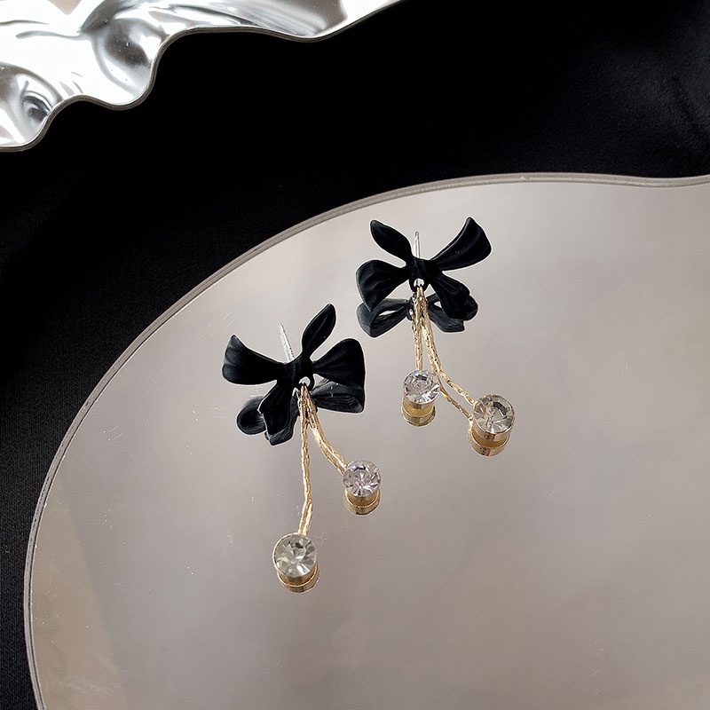 Anting Tusuk Gantung Bahan Sterling silver 925 Desain Pita Gaya Korea / retro Untuk Wanita