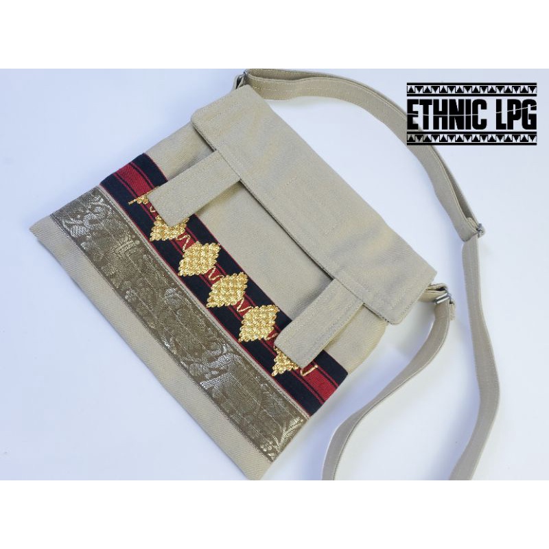 Tas Selempang Tapis | Khaki Ethnic Horz Tipe SB-KTHOEL | Slingbag Etnik