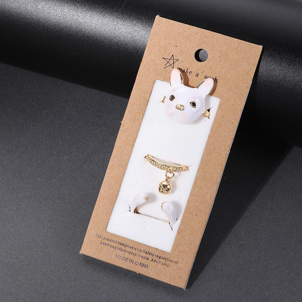 Cincin Set Nanas Animal Untuk Wanita Pria New Creative Fashion Cute Cat