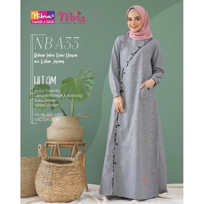 [GAMIS NIBRAS]NB A33/Gamis syar'i/gamis kece/gamismodern/gamis jumbo/casual/alnita/nibras/endomoda