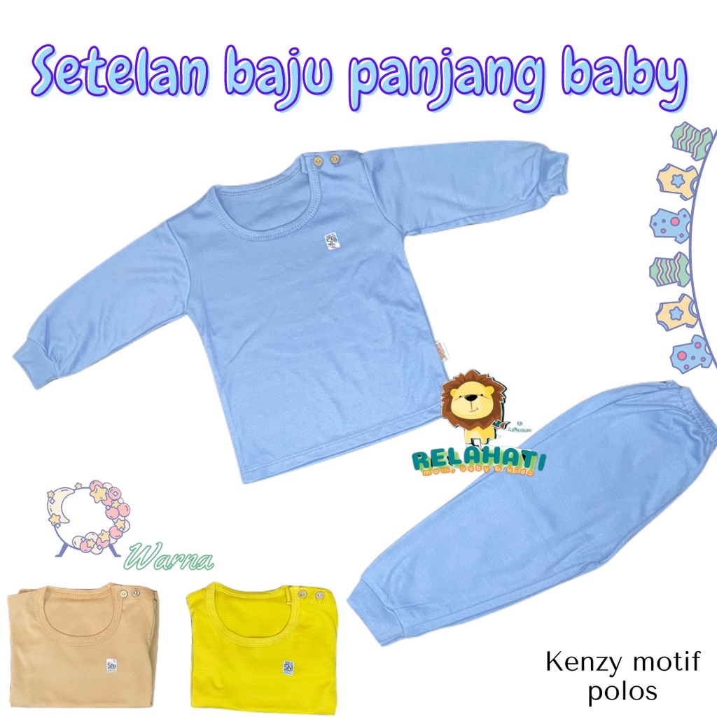 Setelan Baju Panjang Baby Kenzy Motif Polos