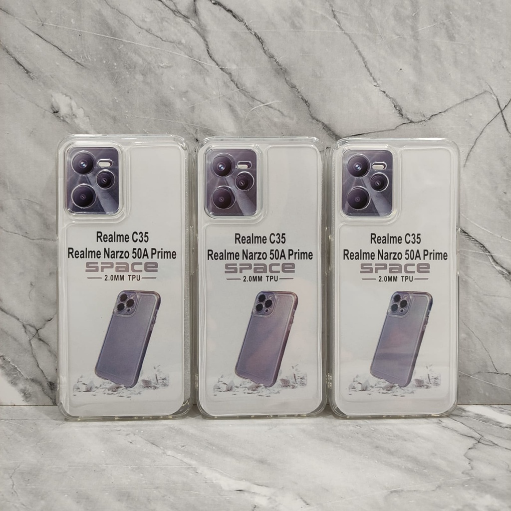 SoftCase Realme C30 C30s C31 C35 Narzo 50A Prime Realme 9i Oppo A96 4G A76 4G A36 Case Bening Clear SPACE TPU Jelly White_Cell