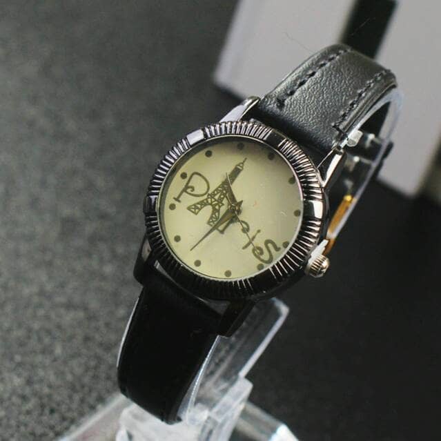 jam tangan alba paris wanita / jtr 1029 hitam plat putih