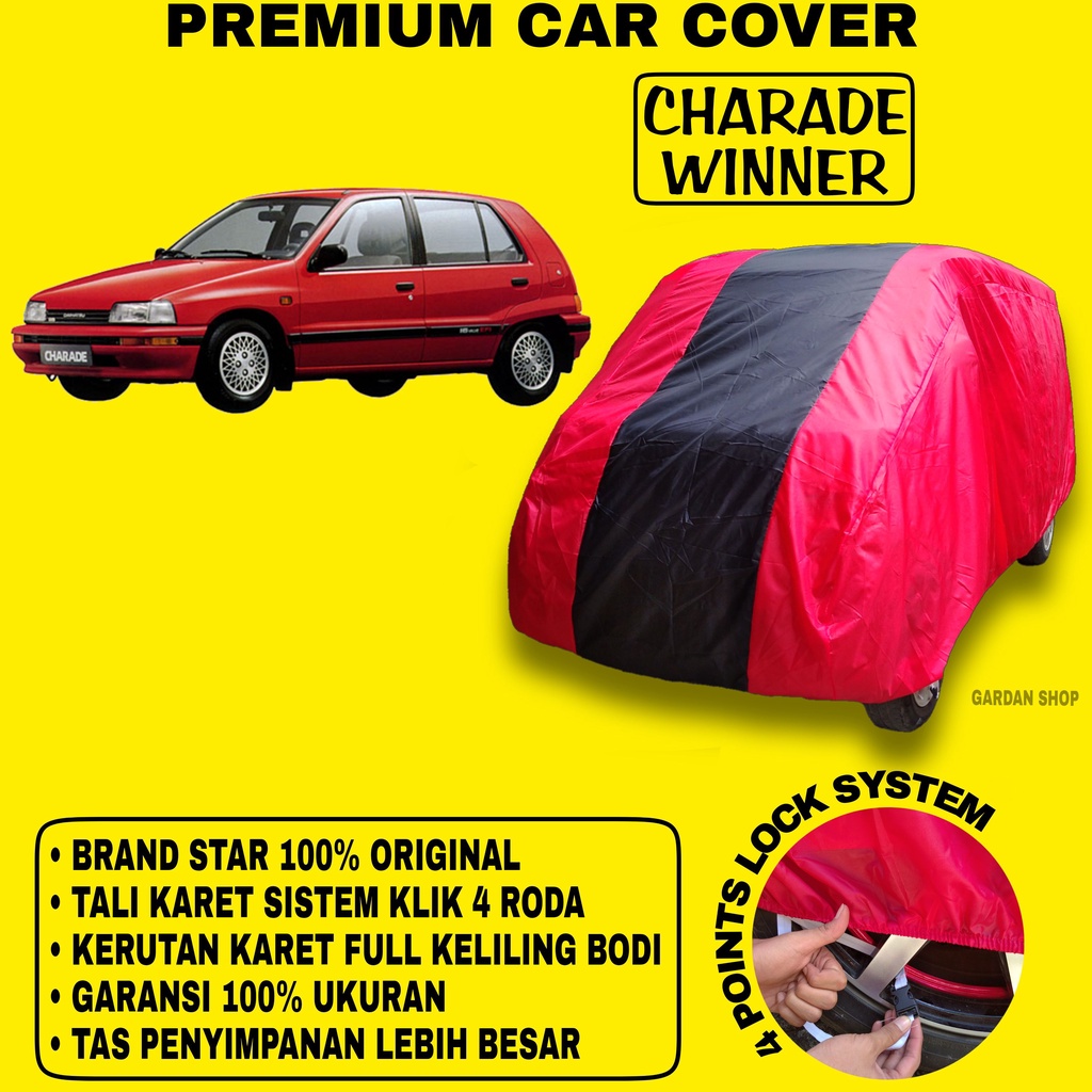 Body Cover CHARADE WINNER MERAH HITAM Penutup Bodi Mobil Charade Winner Waterproof PREMIUM