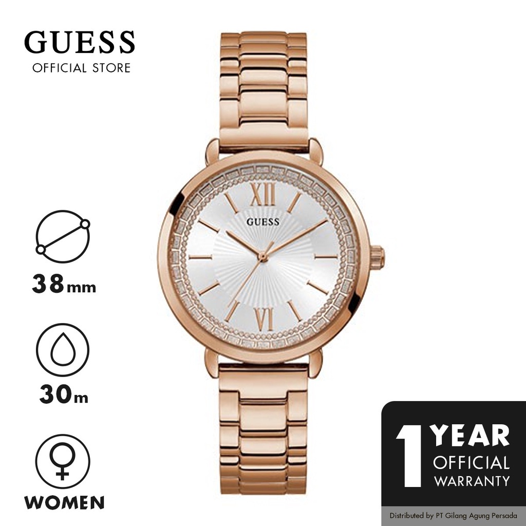 Jam Tangan Guess Original Rose Gold POSH - W1231L3