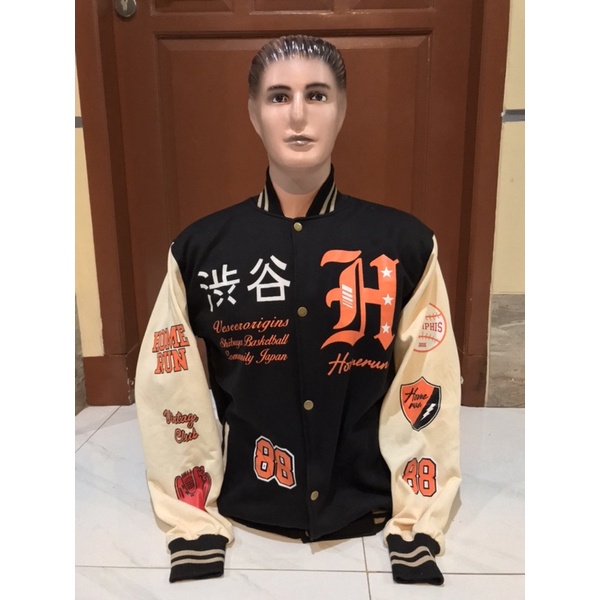 JAKET VARSITY JAKET BASEBALL PRIA WANITA JAKET BASEBALL RACING PRIA WANITA JAKET BOMBER KAMIKAZE - ORIGINS - HOMERUN VARSITY JACKET BAHAN FLEECE TEBAL Bahan-5