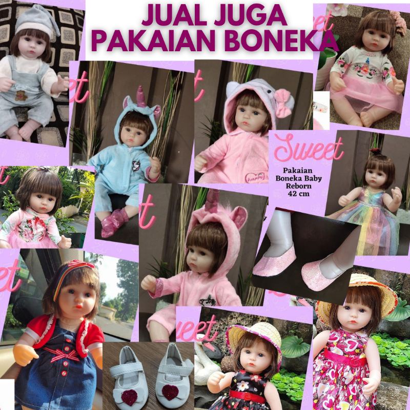 TERMURAH! Boneka Reborn Bayi Silikon mirip Asli Dengan Akta Lahir Cantik Mewah 42 cm 18 Inch