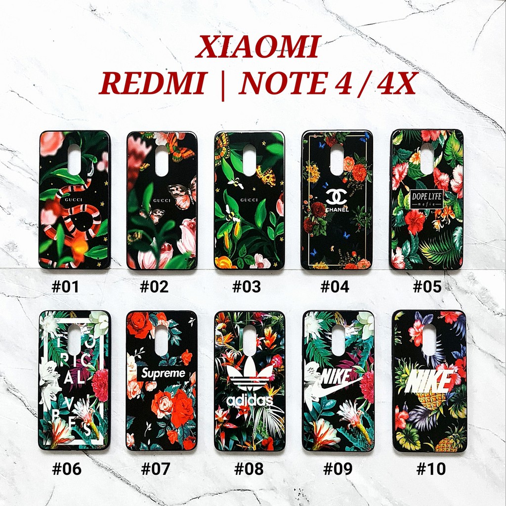 XIAOMI REDMI 4A  4X  5  5 PLUS  NOTE 4 / 4X  NOTE 5 / 5 PRO - FLOWER Soft Hard Case Full UV Glossy