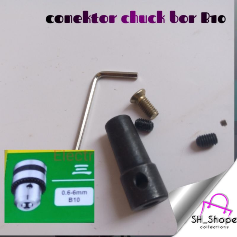 ARBOR CONECTOR Chuck B10/ 24unf 3/8 as 5mm Motor Dinamo Shaft Drill Clamp Chuck