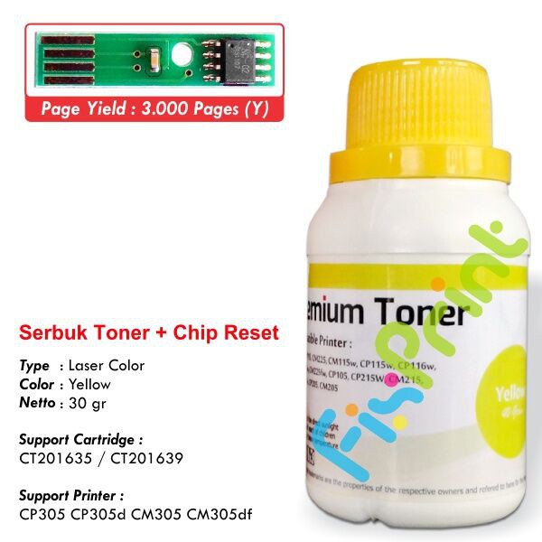 Serbuk + Chip Fuji Xerox CP305 Yellow