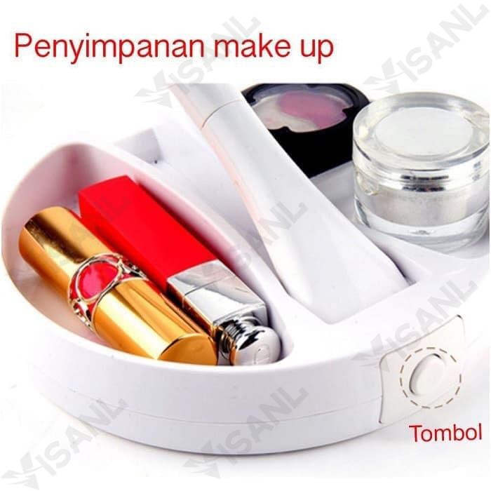 Makeup Lampu Cermin Pembesar Rias Dua sisi Kosmetik Mirror LED Lipat Makeup Dengan Lampu Led