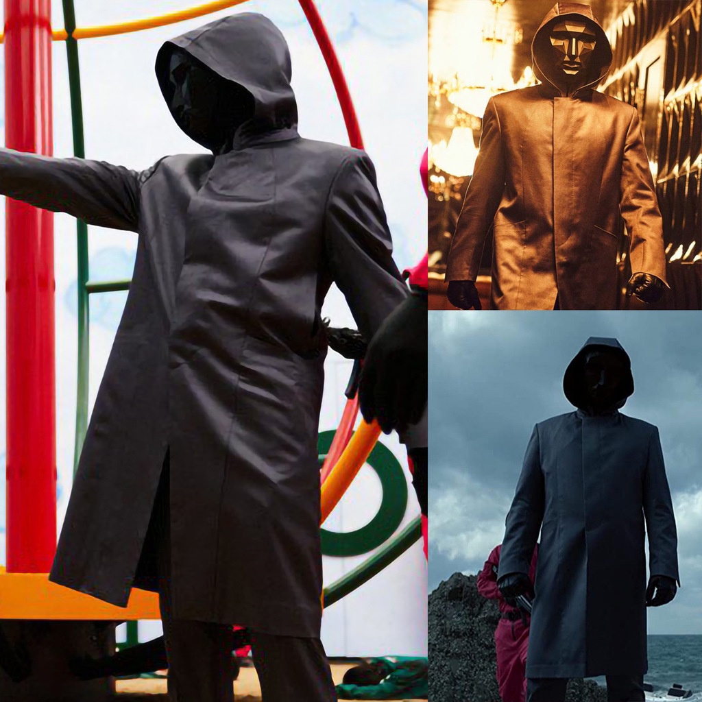 Trench Coat Windbreaker Korea Jepang Mantel Fashion Modis Winter Cosplay  hitam windbreaker mantel
