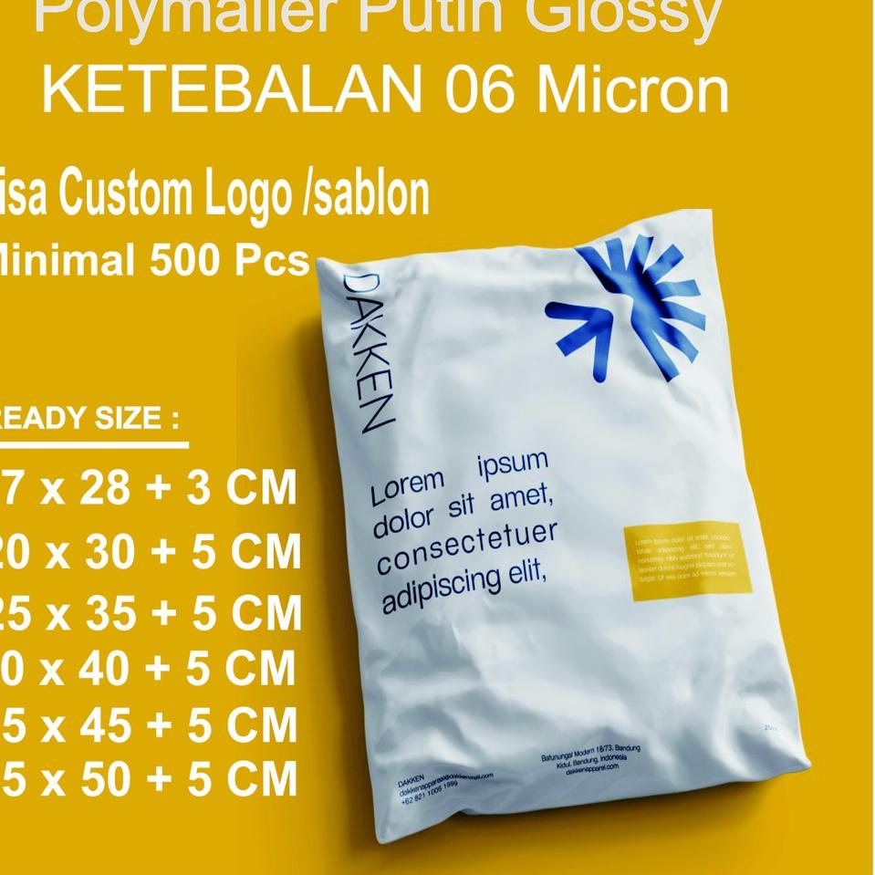 Pusat Belanja Plastik Polymailer Packing Olshop 35 X 45 + 5 isi 100pcs 0,6 Micron