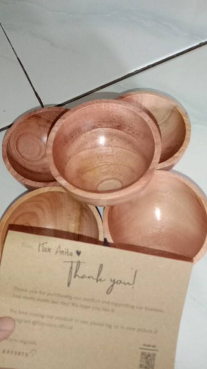 Mangkok Kayu Mahoni D 6cm-8cm