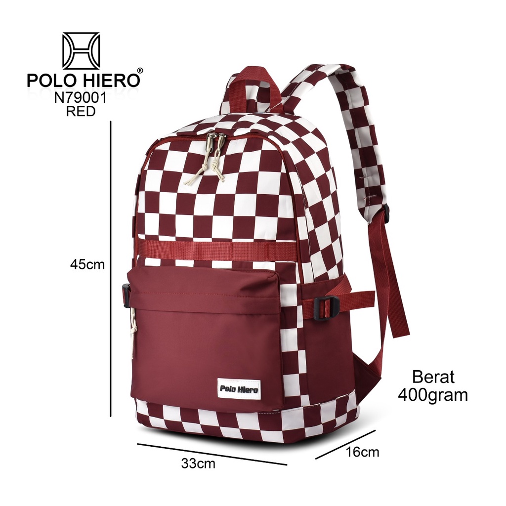 Tas Sekolah Polo Hiero N79001 Tas Ransel Travelling Wanita