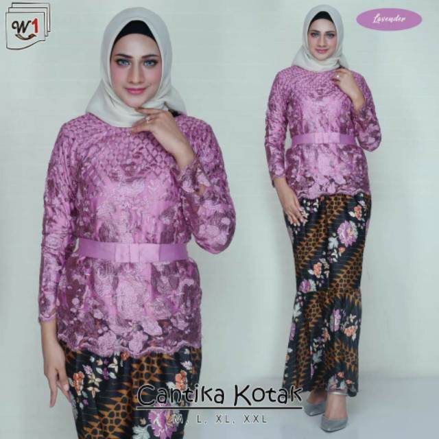 Kembali hadir / kebaya cantika kotak - kebaya modern terbaru - set kebaya tulle bordir import